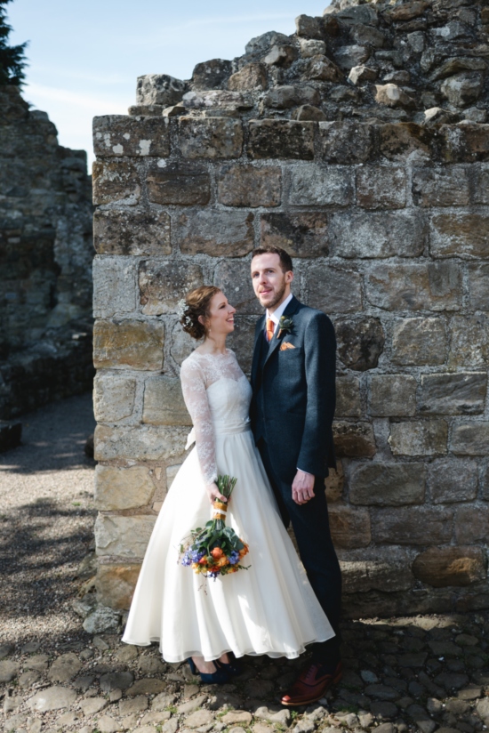 Bride and groom at Scottish Castle wedding