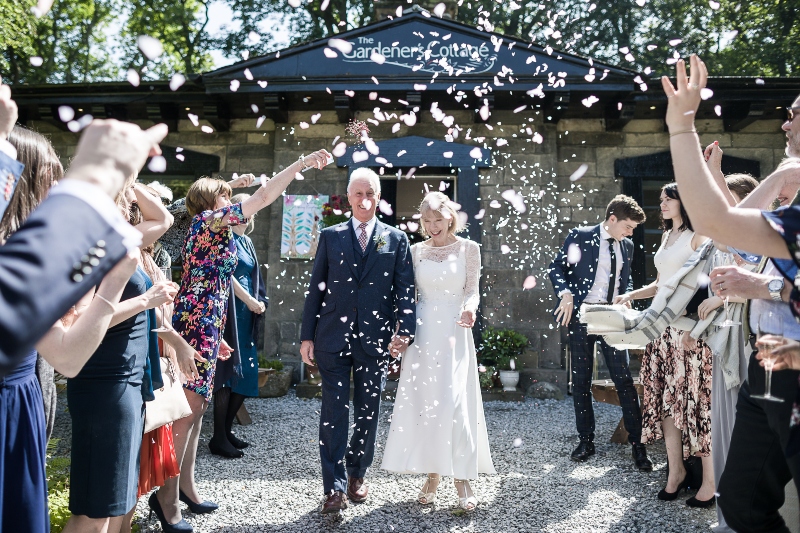 Confetti shot at Gardeners Cottage