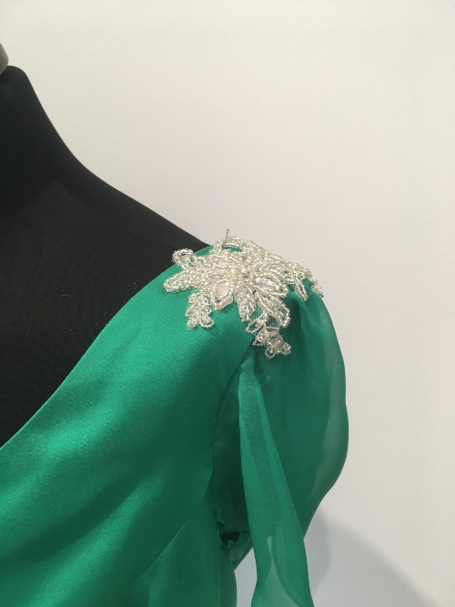 emerald silk outfit for mother of the bride