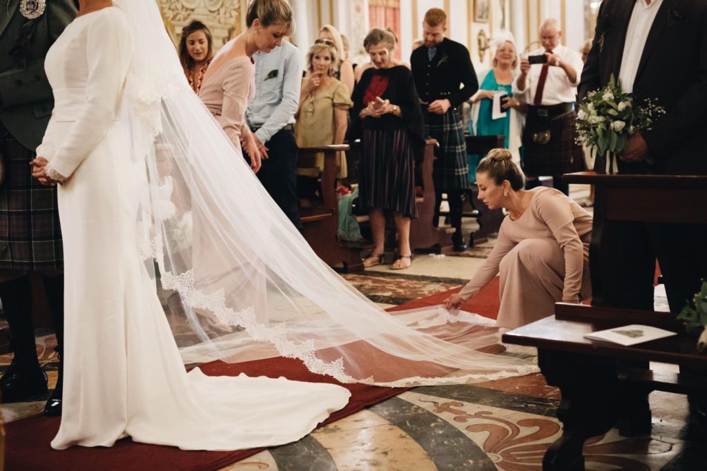 bride hand made veil