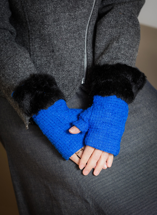 fingerless gloves royal blue