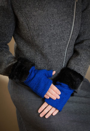 fingerless gloves lobelia blue