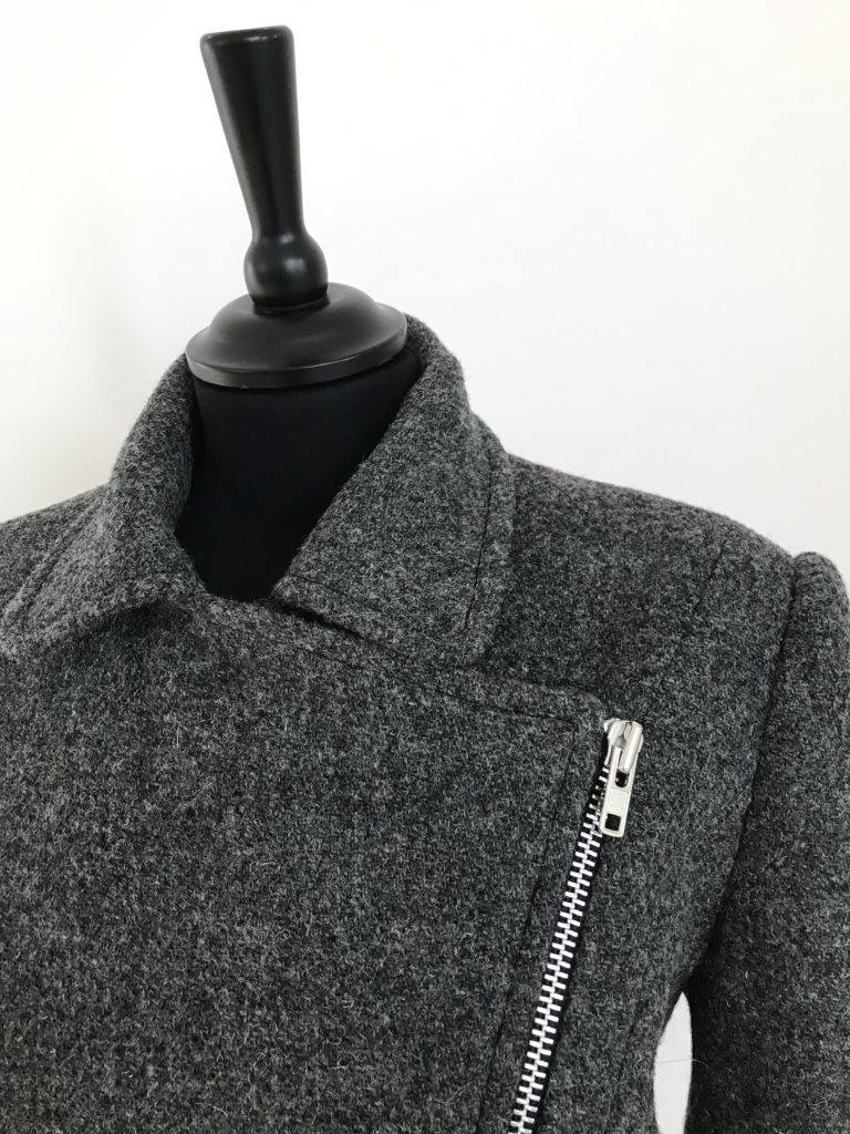 Harris Tweed Biker jacket, closed up