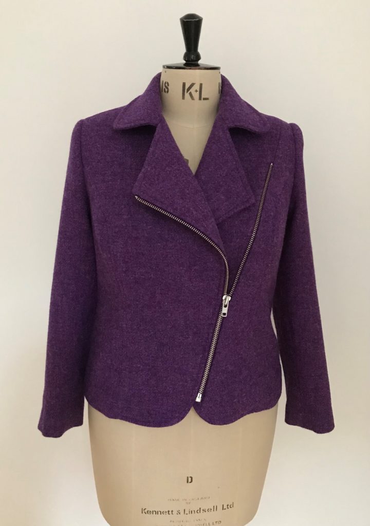 Harris Tweed Biker Jacket purple