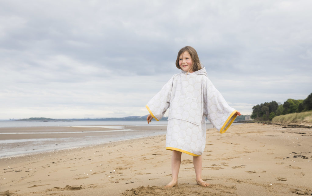 changing robe grey and yellow