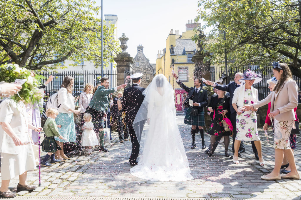 canongate kirk wedding confetti shot