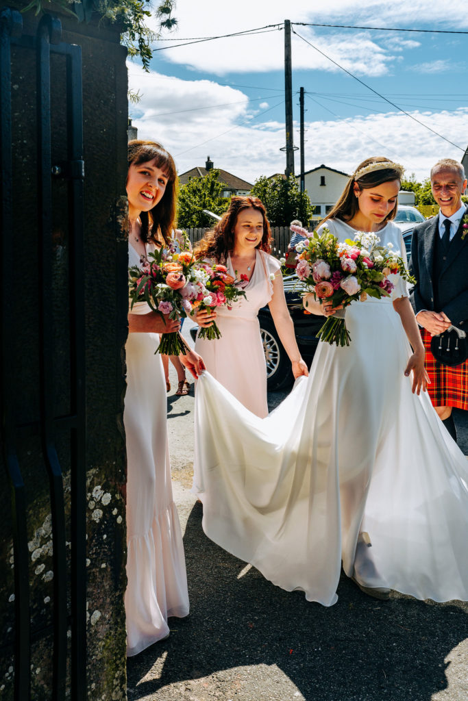 silk wedding dress for lake district wedding