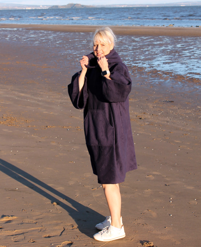 navy beach poncho