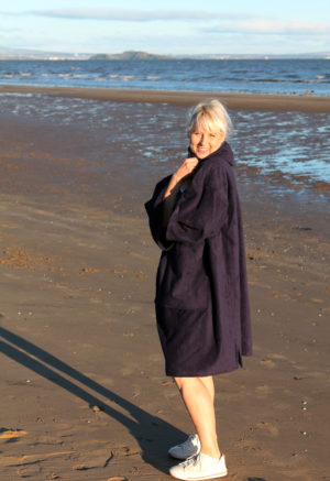 navy beach poncho