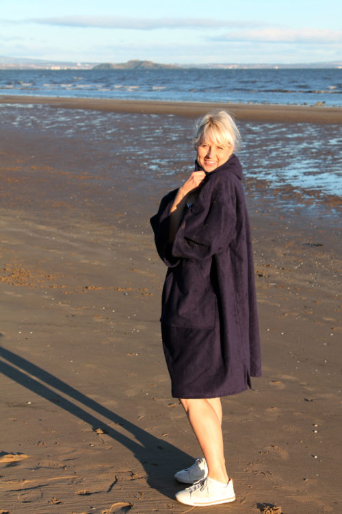 navy beach poncho