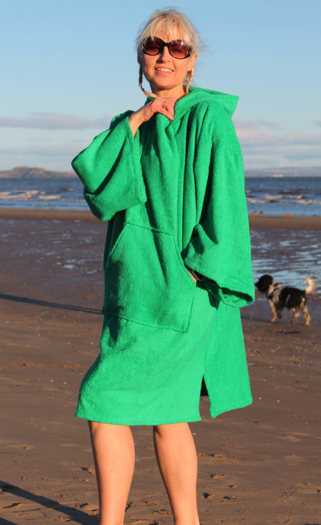 hooded towel green
