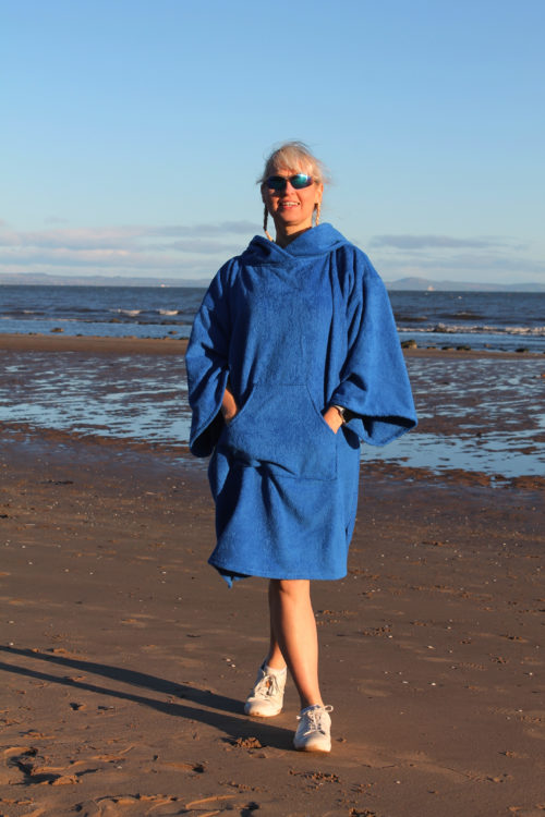 beach poncho blue