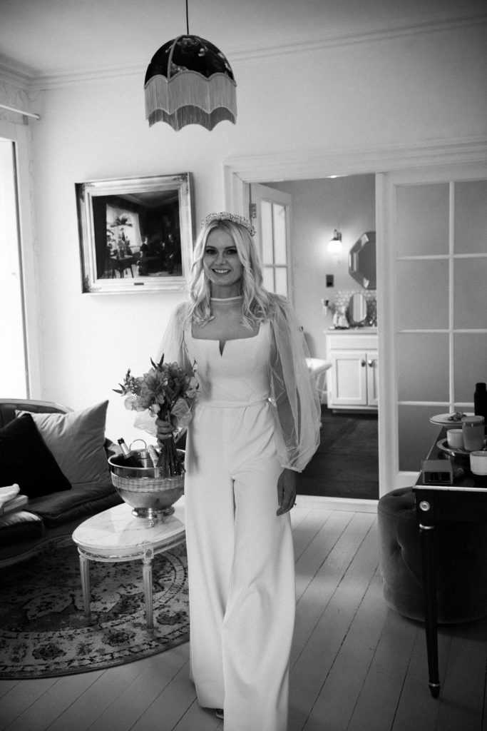 bridal jumpsuit for scottish country wedding