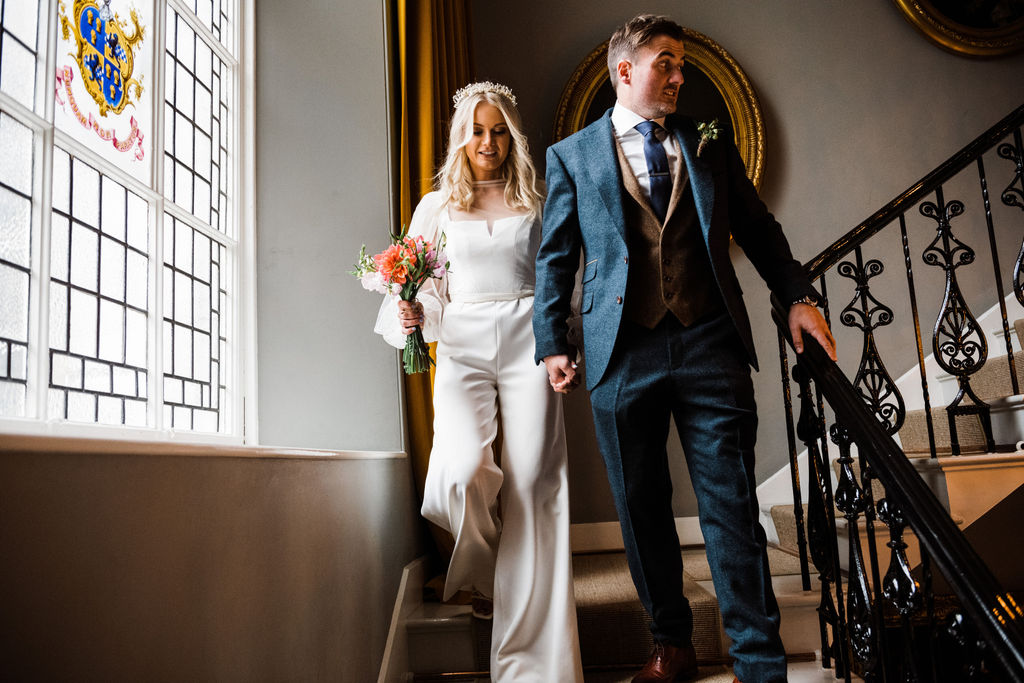 Bride and groom in Scottish country house