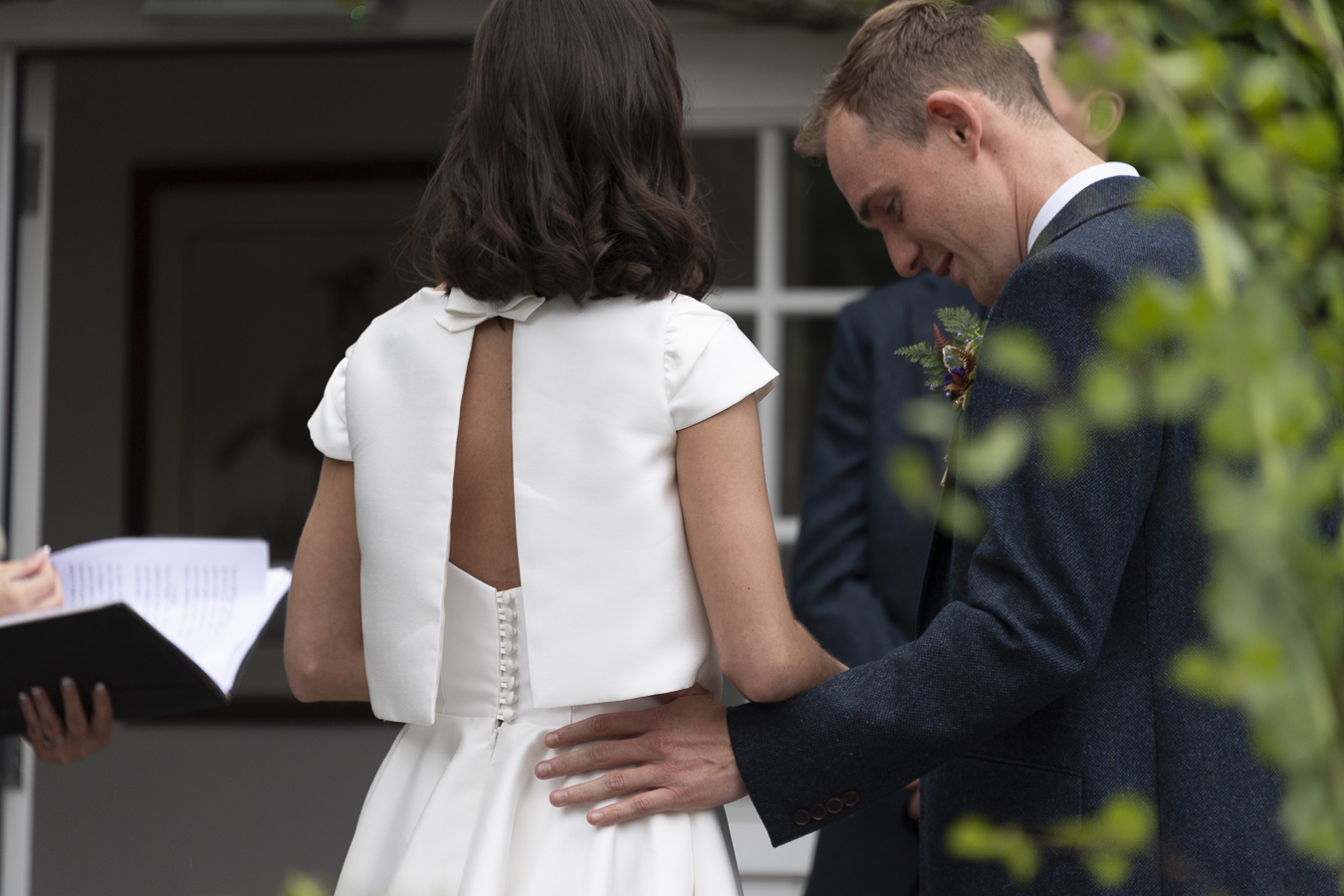 Scottish bride back detail