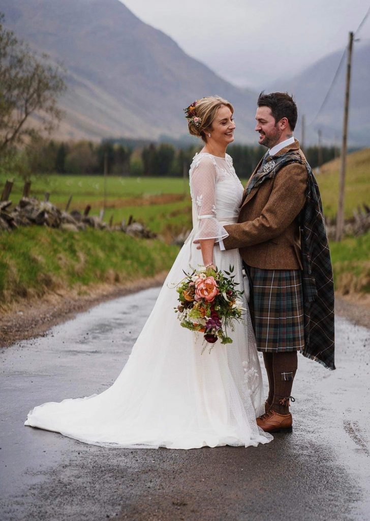 bride and groom in Cairngorms