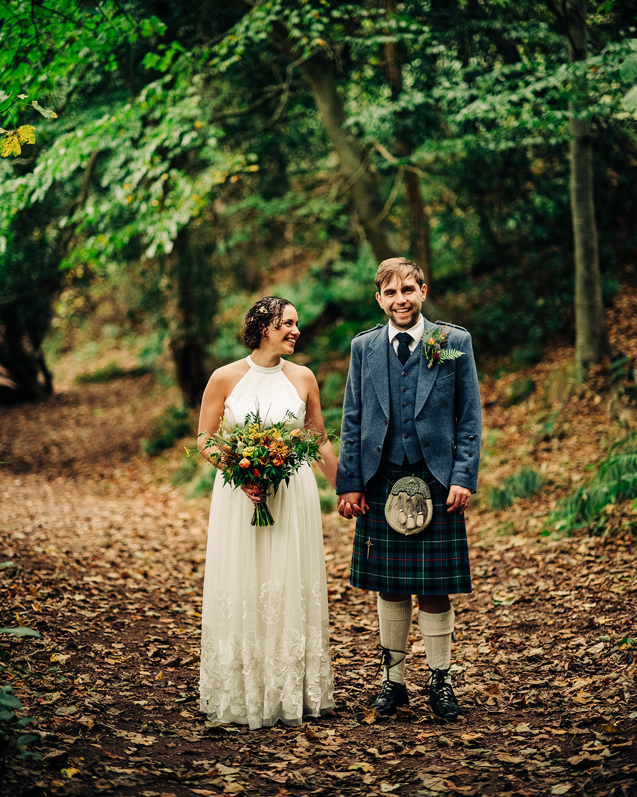 bride and groom cambo estate 