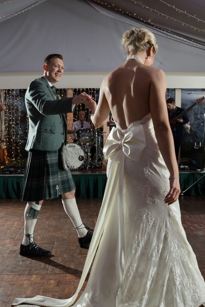 first dance bride in beaded lace dress