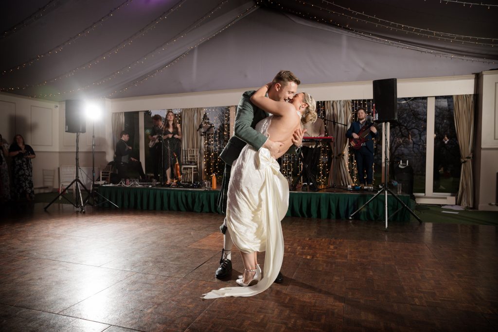 bride and groom at the first dance