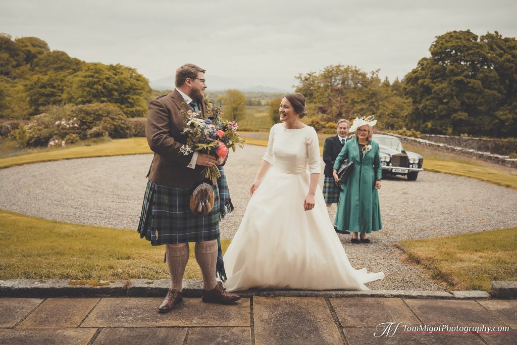 silk organza wedding dress with cowl neck