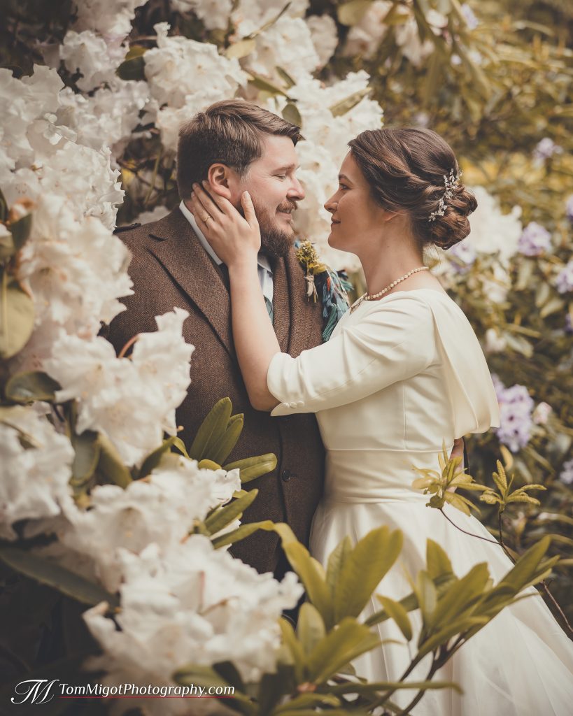 bride and groom at Lochside wedding