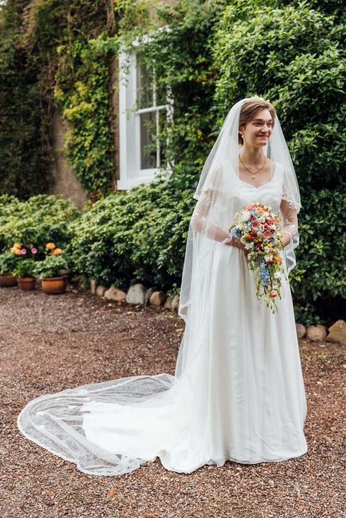 embroidered tulle wedding dress