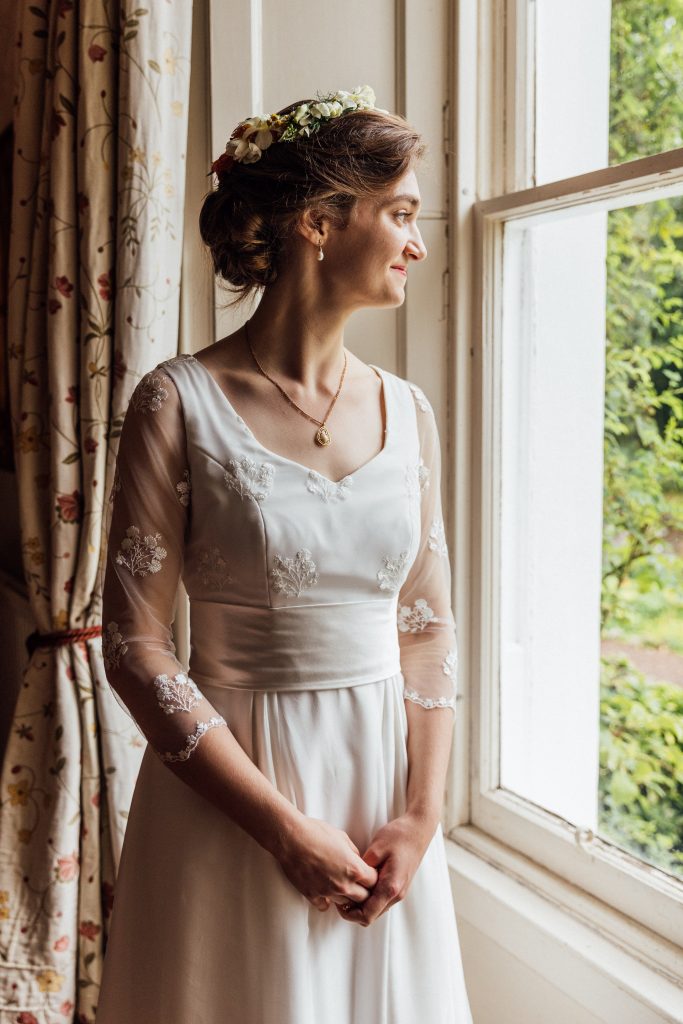 Embroidered Tulle Wedding Dress