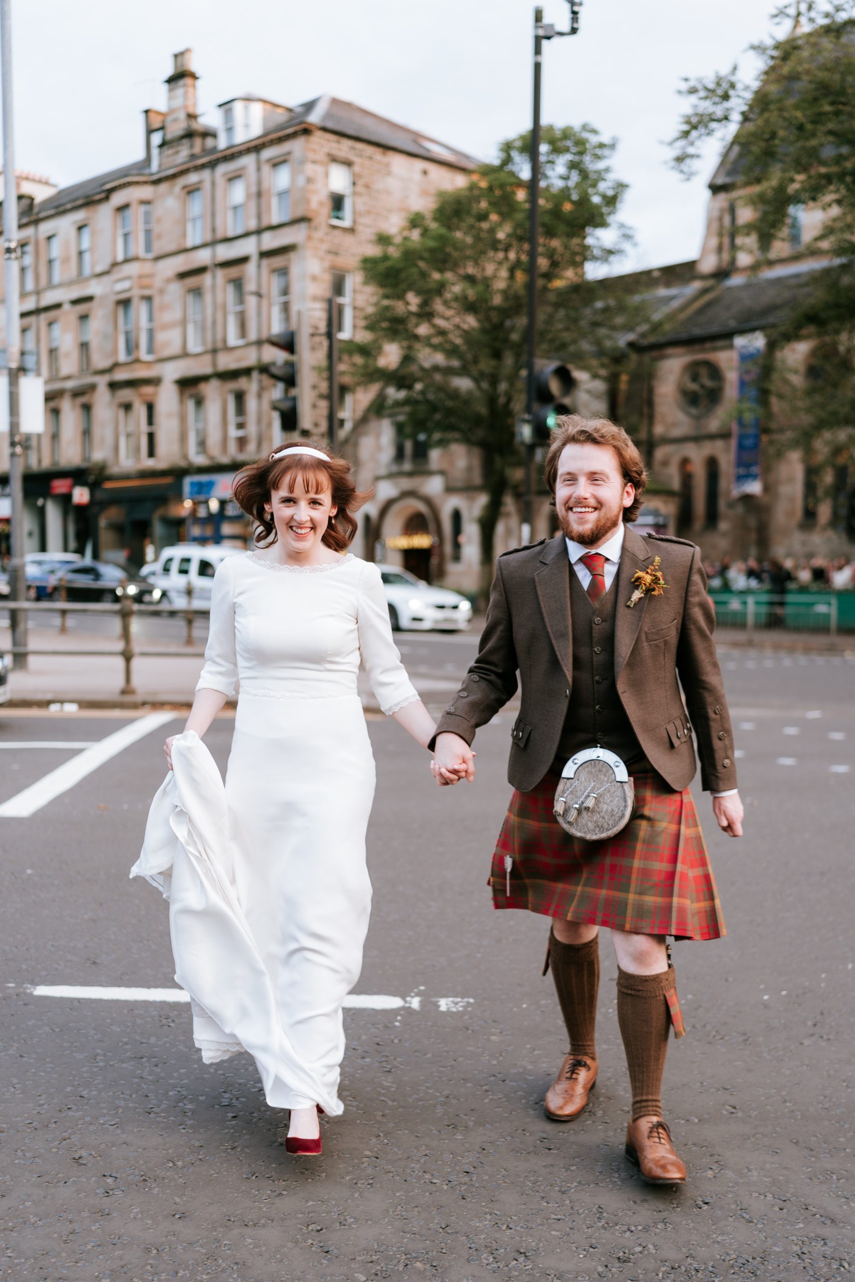 silk crepe bespoke wedding dress