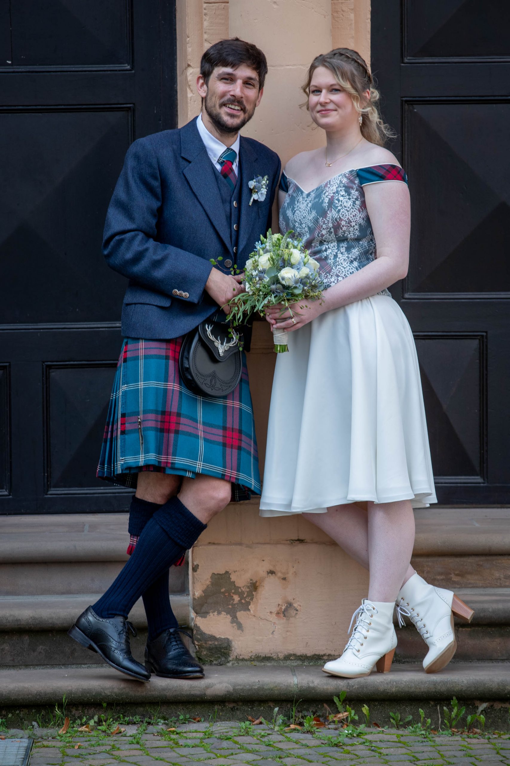 Edinburgh University Tartan wedding dress