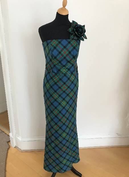 tartan mother of the bride dress