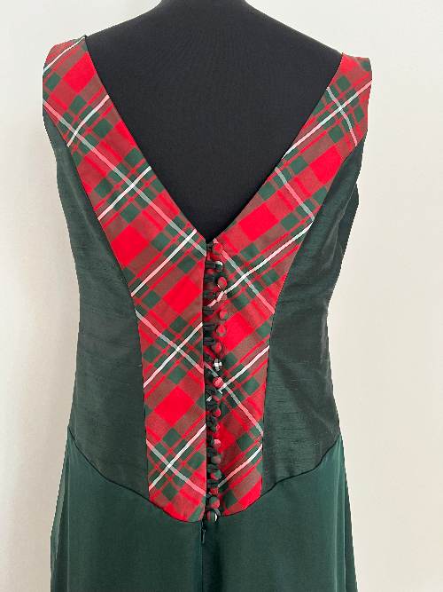 Mother of the bride silk bodice with tartan details