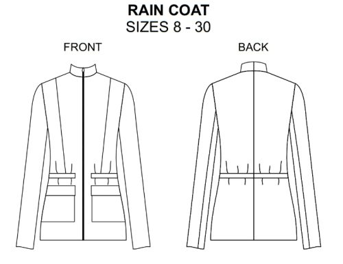 Women's sewing pattern Rain Jacket - Image 3