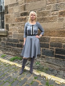 dressmaking pattern and video course for dress with half circle skirt