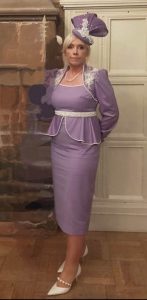 lilac mother of the bride with peplum